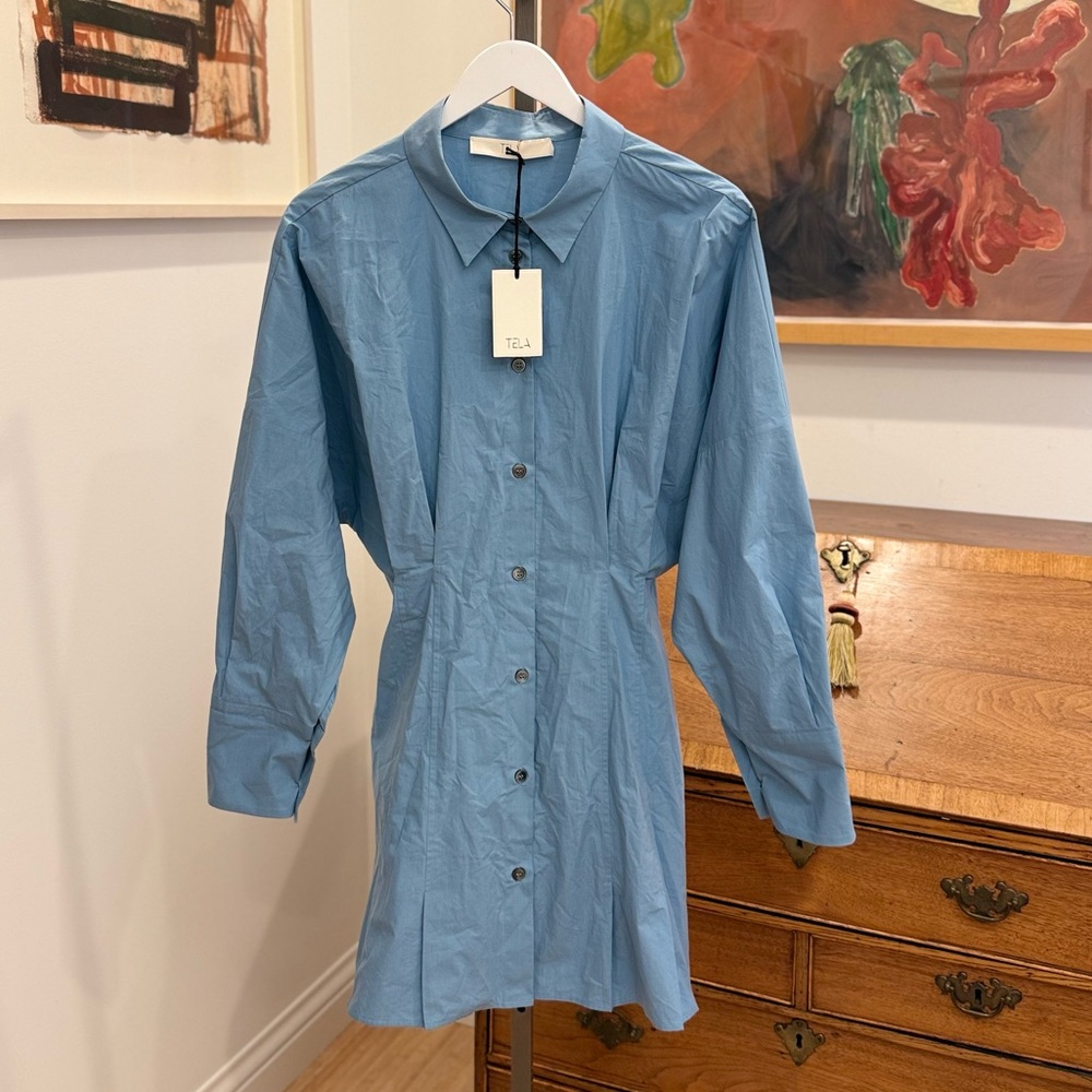 TELA Abito D. Pilar Shirt Dress - Light Blue